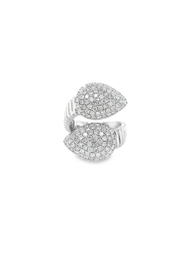 Wish Fine Jewelry 1.10ct Diamond 14K Gold Bypass Ring