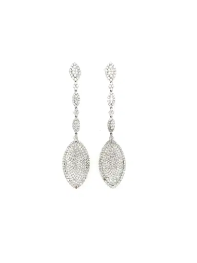 Wish Fine Jewelry 11.23ct Diamond 18K Gold Statement Drop Earrings | Thumbnail 1