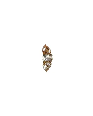 Wish Fine Jewelry 5.98ct White Topaz 18K Gold Three Stones Earcuff | Thumbnail 2