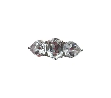Wish Fine Jewelry 5.98ct White Topaz 18K Gold Three Stones Earcuff | Thumbnail 3
