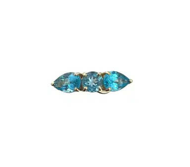 Wish Fine Jewelry Apatite 18K Gold Three Stones Earcuff | Thumbnail 1 Wish Fine Jewelry Apatite 18K Gold Three Stones Earcuff | Thumbnail 1