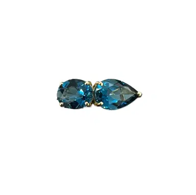 Wish Fine Jewelry London Topaz 18K Gold Three Stones Earcuff | Thumbnail 1