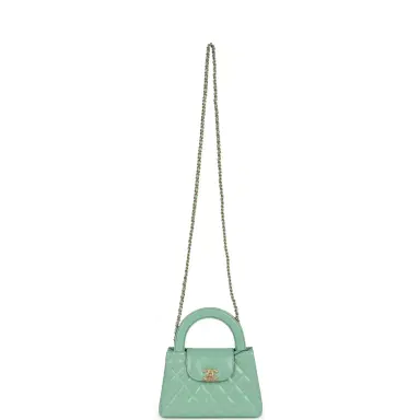 Chanel Chanel Small Kelly Shopper Light Green Shiny Aged Calfskin Brushed Gold Hardware | Thumbnail 7 Chanel Chanel Small Kelly Shopper Light Green Shiny Aged Calfskin Brushed Gold Hardware | Thumbnail 7