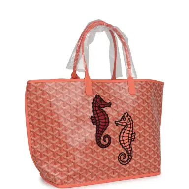 goyard Goyard Goyardine Coral Anjou PM Embroidered Seahorse Bag Palladium Hardware | Thumbnail 2 goyard Goyard Goyardine Coral Anjou PM Embroidered Seahorse Bag Palladium Hardware | Thumbnail 2