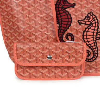 goyard Goyard Goyardine Coral Anjou PM Embroidered Seahorse Bag Palladium Hardware | Thumbnail 7 goyard Goyard Goyardine Coral Anjou PM Embroidered Seahorse Bag Palladium Hardware | Thumbnail 7
