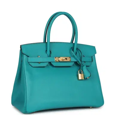 HERMÈS Pre-owned Hermes Birkin 30 Bleu Paon Epsom Gold Hardware | Thumbnail 2 HERMÈS Pre-owned Hermes Birkin 30 Bleu Paon Epsom Gold Hardware | Thumbnail 2