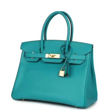 HERMÈS Pre-owned Hermes Birkin 30 Bleu Paon Epsom Gold Hardware | Thumbnail 5 HERMÈS Pre-owned Hermes Birkin 30 Bleu Paon Epsom Gold Hardware | Thumbnail 5
