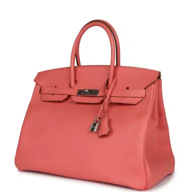 HERMÈS Pre-owned Hermes Birkin 35 Flamingo Epsom Palladium Hardware | Thumbnail 5 HERMÈS Pre-owned Hermes Birkin 35 Flamingo Epsom Palladium Hardware | Thumbnail 5