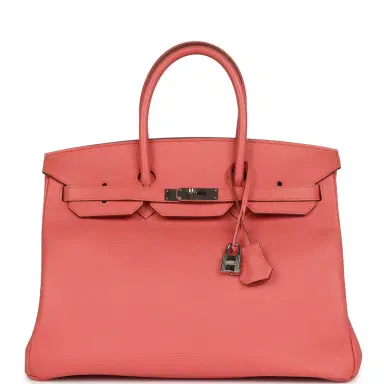 HERMÈS Pre-owned Hermes Birkin 35 Flamingo Epsom Palladium Hardware | Thumbnail 1 HERMÈS Pre-owned Hermes Birkin 35 Flamingo Epsom Palladium Hardware | Thumbnail 1