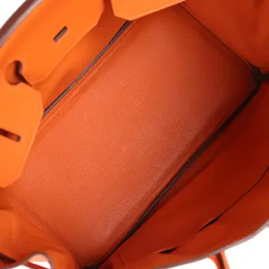 HERMÈS Pre-owned Hermes Birkin 35 Orange Togo Palladium Hardware | Thumbnail 8