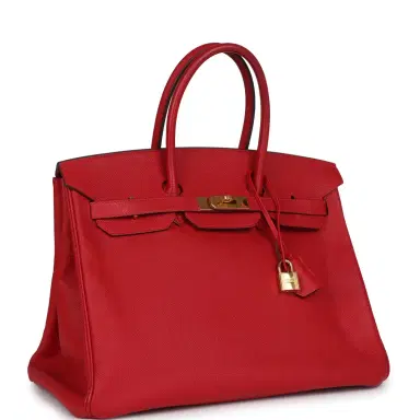 HERMÈS Pre-owned Hermes Birkin 35 Rouge Casaque Epsom Gold Hardware | Thumbnail 2 HERMÈS Pre-owned Hermes Birkin 35 Rouge Casaque Epsom Gold Hardware | Thumbnail 2
