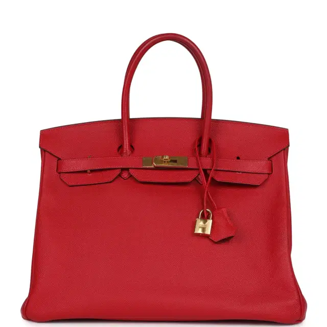 hermes Pre-owned Hermes Birkin 35 Rouge Casaque Epsom Gold Hardware