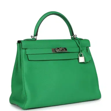 HERMÈS Pre-owned Hermes Kelly Retourne 32 Bambou Togo Palladium Hardware | Thumbnail 2 HERMÈS Pre-owned Hermes Kelly Retourne 32 Bambou Togo Palladium Hardware | Thumbnail 2