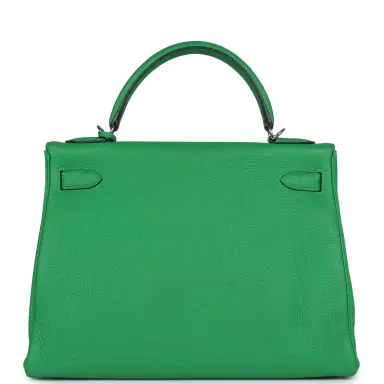 HERMÈS Pre-owned Hermes Kelly Retourne 32 Bambou Togo Palladium Hardware | Thumbnail 4 HERMÈS Pre-owned Hermes Kelly Retourne 32 Bambou Togo Palladium Hardware | Thumbnail 4