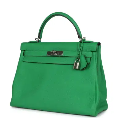 HERMÈS Pre-owned Hermes Kelly Retourne 32 Bambou Togo Palladium Hardware | Thumbnail 5 HERMÈS Pre-owned Hermes Kelly Retourne 32 Bambou Togo Palladium Hardware | Thumbnail 5