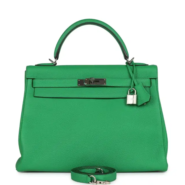 hermes Pre-owned Hermes Kelly Retourne 32 Bambou Togo Palladium Hardware