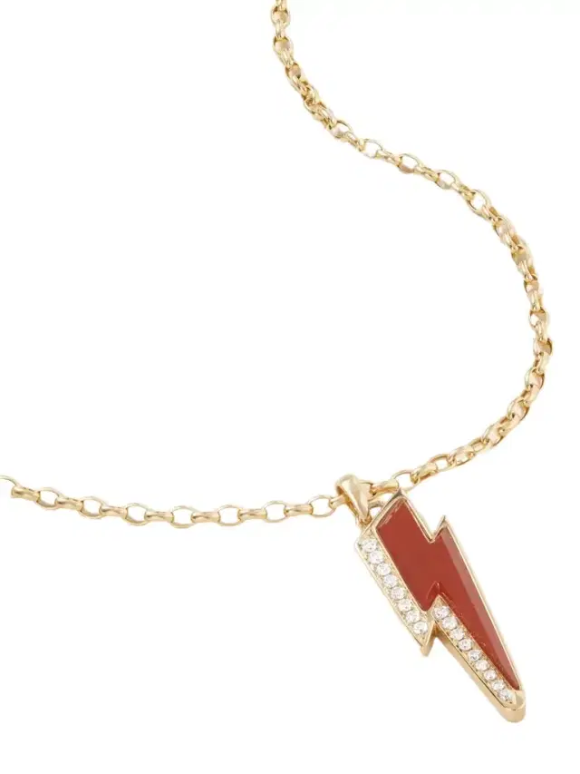 Ziggy Bolt 18-karat Gold, Carnelian And Diamond Necklace