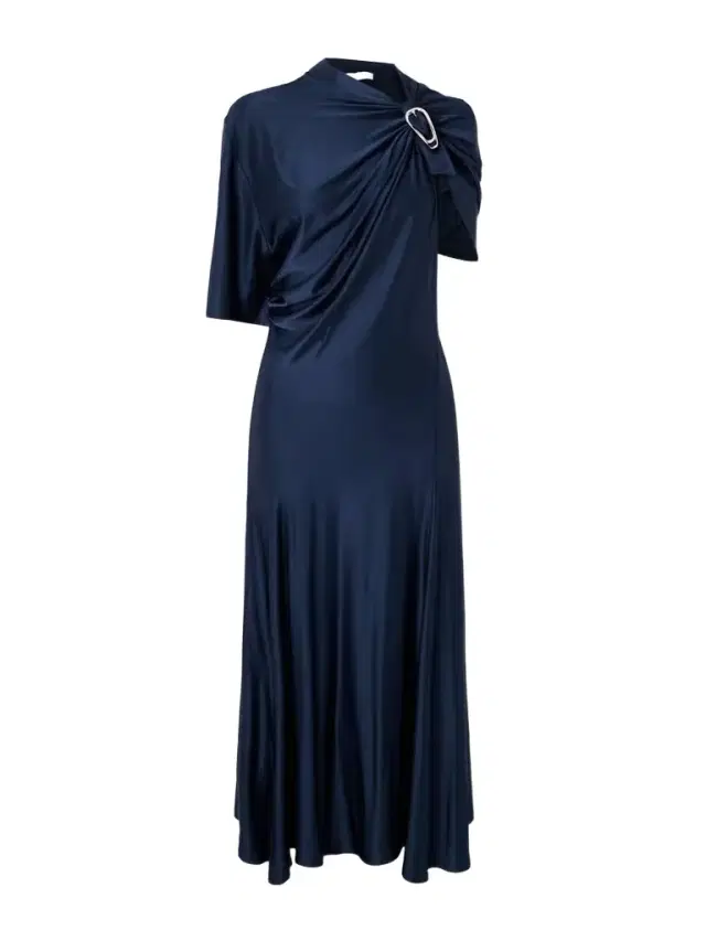 Embellished Satin Midi Dress