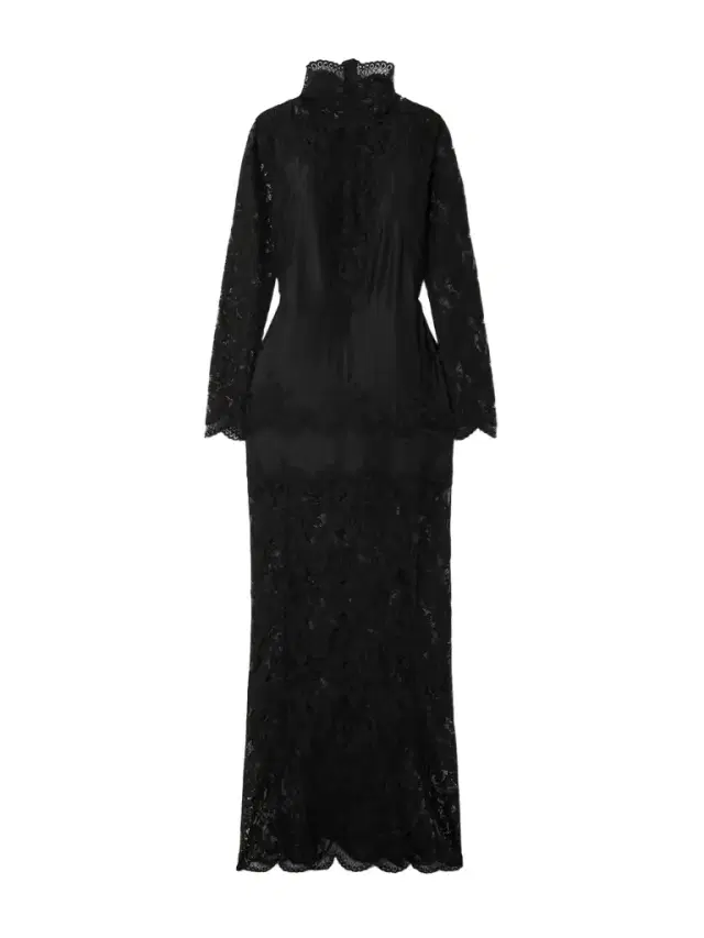 Rabanne Lace-trimmed Silk-satin Maxi Dress