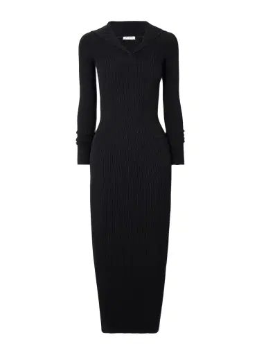 Alaïa Hooded Ribbed-knit Midi Dress | Thumbnail 1