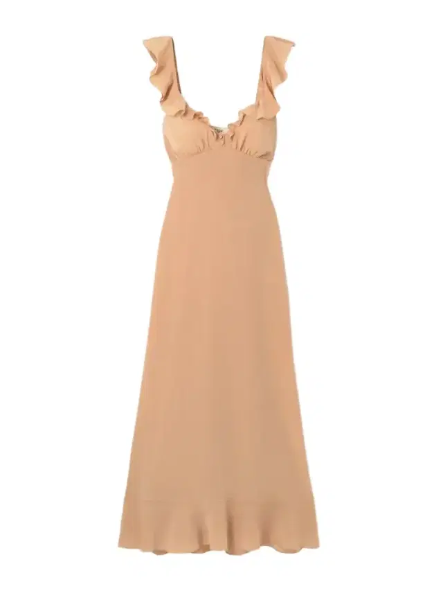 Ruffled Silk Maxi Dress