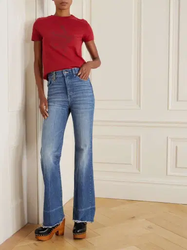 Chloé Snake Frayed Embellished Straight-leg Jeans | Thumbnail 2