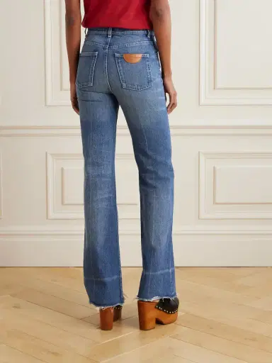 Chloé Snake Frayed Embellished Straight-leg Jeans | Thumbnail 3