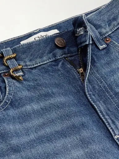 Chloé Snake Frayed Embellished Straight-leg Jeans | Thumbnail 4