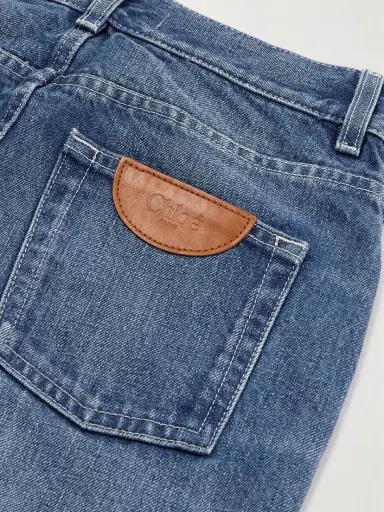 Chloé Snake Frayed Embellished Straight-leg Jeans | Thumbnail 5
