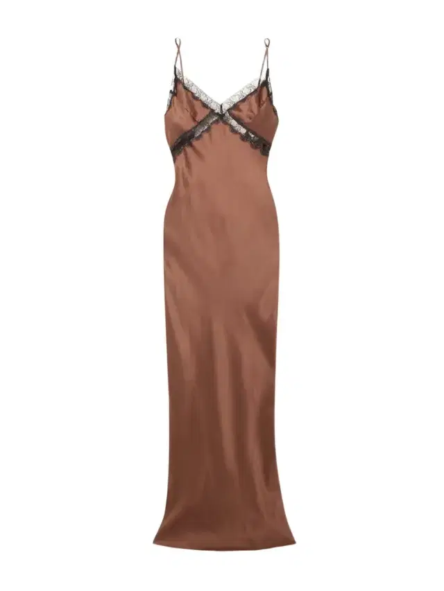 Lace-trimmed Silk-satin Maxi Dress