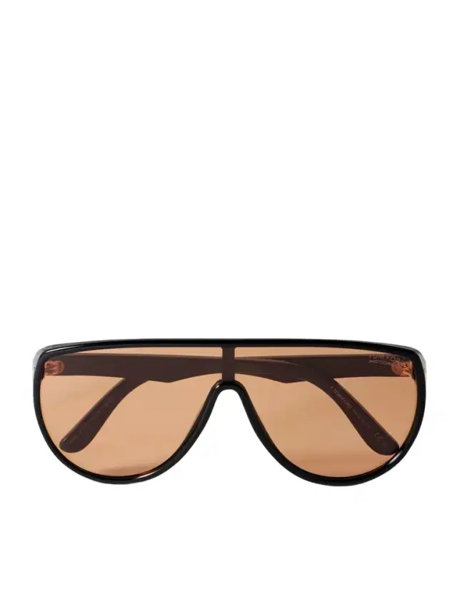 Tom Ford Achilles Oversized Aviator-style Acetate And Gold-tone Sunglasses