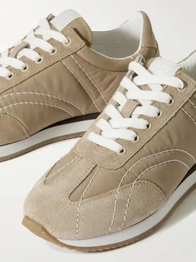 TOTEME The Sport Suede And Twill Sneakers | Thumbnail 4 TOTEME The Sport Suede And Twill Sneakers | Thumbnail 4