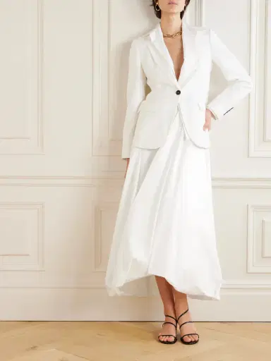 Brunello Cucinelli Gathered Cotton-blend Midi Skirt | Thumbnail 2 Brunello Cucinelli Gathered Cotton-blend Midi Skirt | Thumbnail 2
