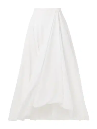 Brunello Cucinelli Gathered Cotton-blend Midi Skirt | Thumbnail 1 Brunello Cucinelli Gathered Cotton-blend Midi Skirt | Thumbnail 1