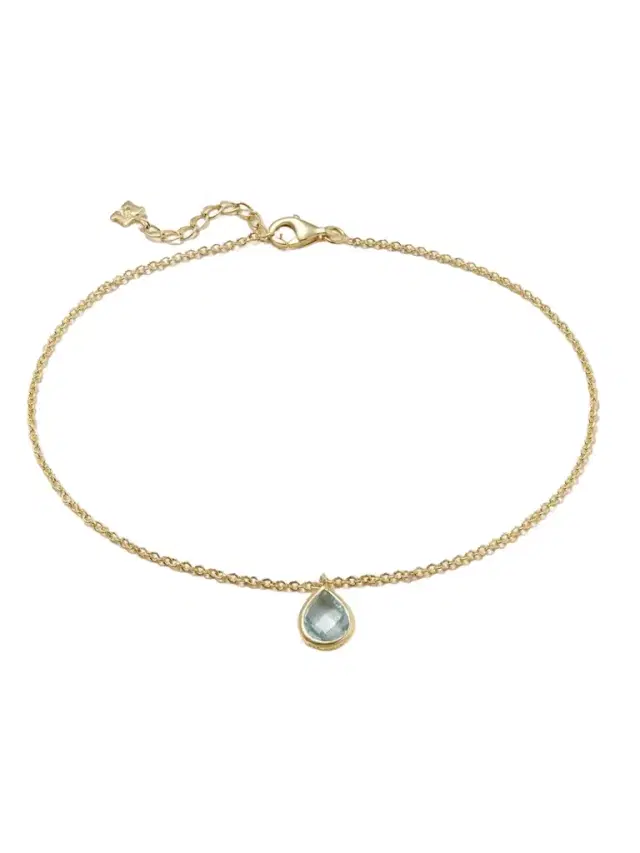 Mateo 14-karat Gold Topaz Anklet
