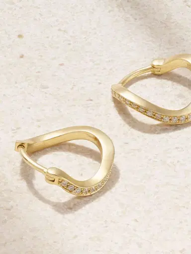 Sophie Bille Brahe Daisy Ocean 18-karat Recycled Gold Diamond Hoop Earrings | Thumbnail 3