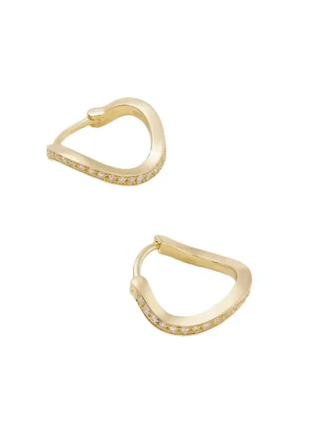 Sophie Bille Brahe Daisy Ocean 18-karat Recycled Gold Diamond Hoop Earrings