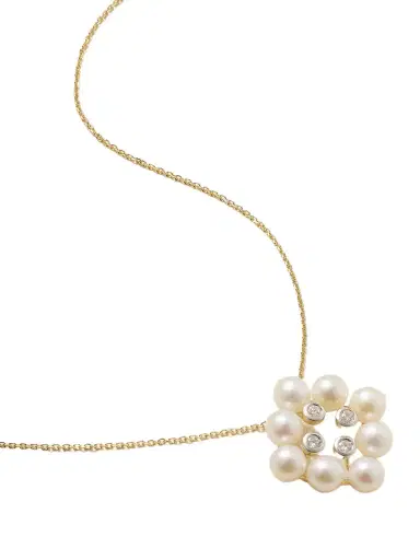 Mateo 14-karat Yellow And White Gold, Pearl And Diamond Necklace | Thumbnail 1 Mateo 14-karat Yellow And White Gold, Pearl And Diamond Necklace | Thumbnail 1