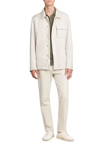 Kiton Men's Nylon Woven Overshirt - Light Taupe | Thumbnail 2