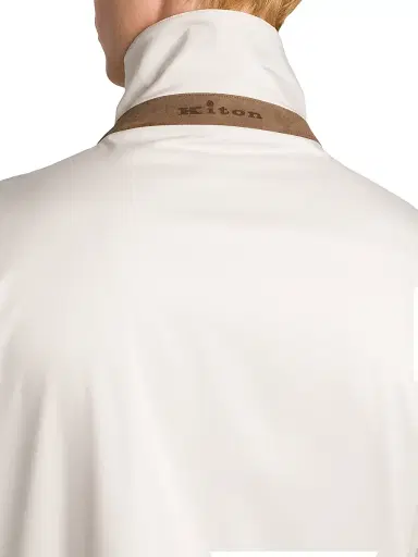Kiton Men's Nylon Woven Overshirt - Light Taupe | Thumbnail 6