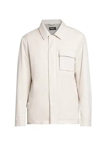 Kiton Men's Nylon Woven Overshirt - Light Taupe | Thumbnail 1