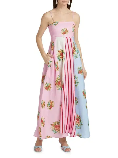 ASTON STUDIO Women's Lucille Belted Floral Linen Shirtdress - Multi Bouquet - Size 4 | Thumbnail 3 ASTON STUDIO Women's Lucille Belted Floral Linen Shirtdress - Multi Bouquet - Size 4 | Thumbnail 3