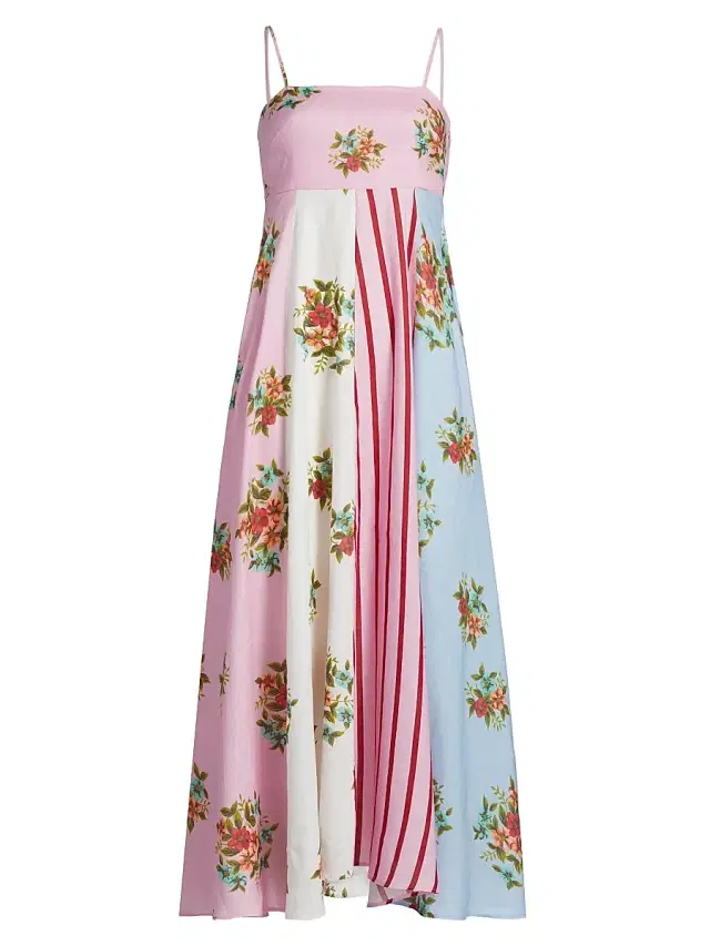 ASTON STUDIO Women's Lucille Belted Floral Linen Shirtdress - Multi Bouquet - Size 4