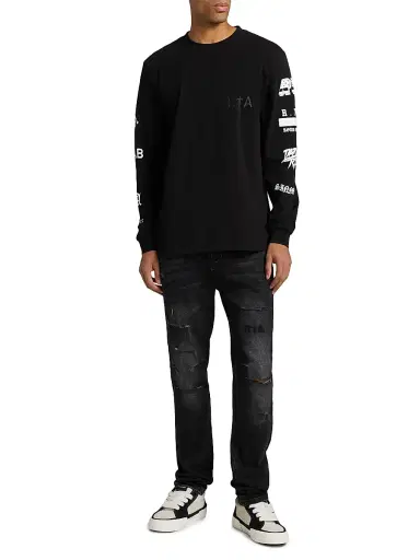 RTA Men's Bryant Distressed Skinny Jeans - Distressed Grey - Size 30 | Thumbnail 2