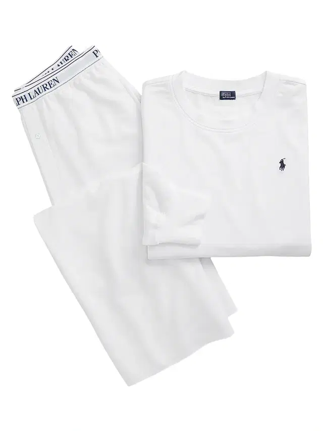 Polo Ralph Lauren Women's French Terry 2-Piece Pajama Set - White Cloud
