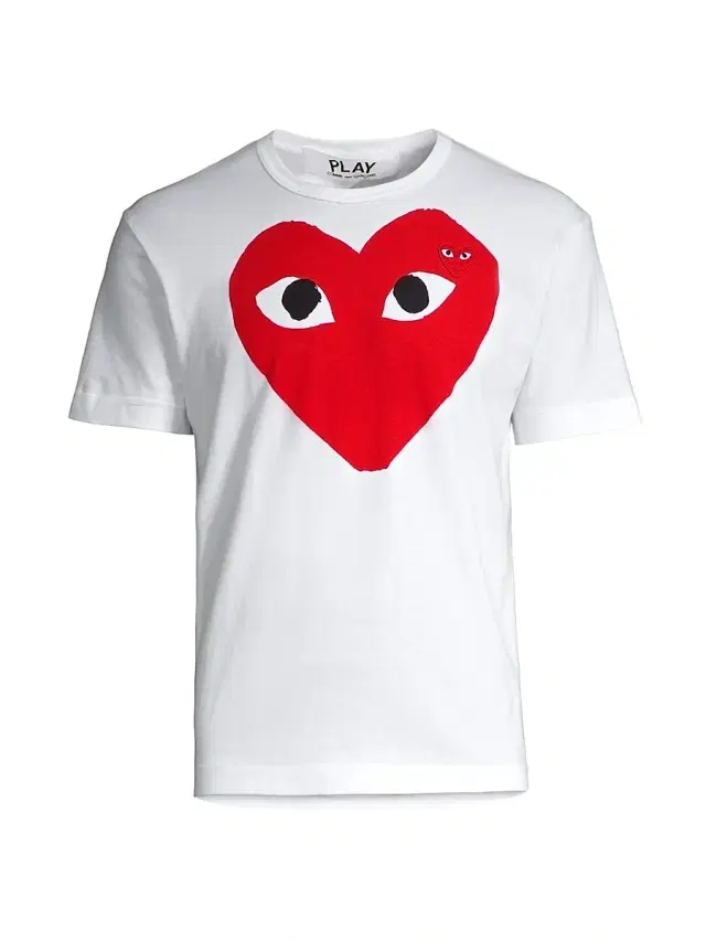 Men's Large Heart Cotton Tee - White
