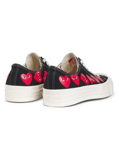 Comme des Garçons PLAY CdG PLAY x Converse Men's Chuck Taylor All Star Multi-Heart Low-Top Sneakers - Black - Size 12 | Thumbnail 3 Comme des Garçons PLAY CdG PLAY x Converse Men's Chuck Taylor All Star Multi-Heart Low-Top Sneakers - Black - Size 12 | Thumbnail 3