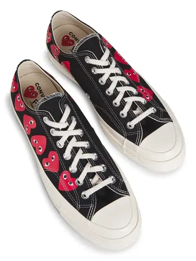Comme des Garçons PLAY CdG PLAY x Converse Men's Chuck Taylor All Star Multi-Heart Low-Top Sneakers - Black - Size 12 | Thumbnail 4 Comme des Garçons PLAY CdG PLAY x Converse Men's Chuck Taylor All Star Multi-Heart Low-Top Sneakers - Black - Size 12 | Thumbnail 4