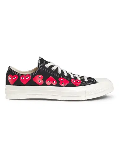 Comme des Garçons PLAY Unisex CdG PLAY x Converse Men's Chuck Taylor All Star Multi-Heart Low-Top Sneakers | Thumbnail 1 Comme des Garçons PLAY Unisex CdG PLAY x Converse Men's Chuck Taylor All Star Multi-Heart Low-Top Sneakers | Thumbnail 1