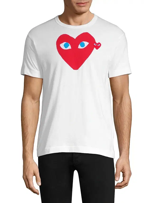 Men's Double Heart T-Shirt - White